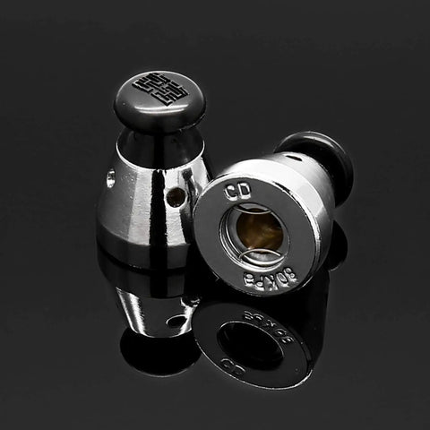 Universal Pressure Cooker Relief Jigger Valve Set with stainless steel anti-blocking covers, shown in a pair for home cooks.