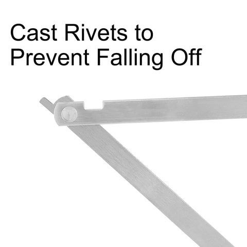 Close-up of Hardwearing Stainless Steel Lid Support Hinges showing cast rivets, part of a 2 Pack Soft Close Rotatable Folding Lid Stay