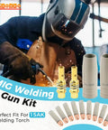 Complete 14 Piece MIG Welding Tips Kit With Non Stick Coating For Slag Protection, Includes 10 x 0.8mm Contact Tips.