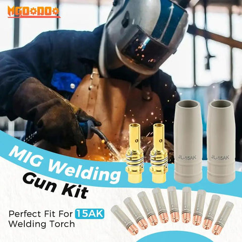 Complete 14 Piece MIG Welding Tips Kit With Non Stick Coating For Slag Protection, Includes 10 x 0.8mm Contact Tips.