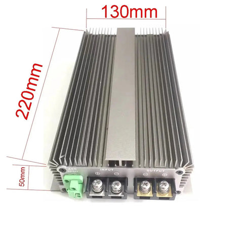 Heavy Duty DC DC EV Charger Boost Converter For Fast Charge On Lithium AGM Lead Acid Batteries Rig Ready with dimensions 220mm x 130mm x 50mm