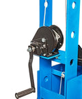 Side view of the 50-Ton Hydraulic Shop Press With Floor Mount, Air Operated Foot Pedal Or Manual Operation.