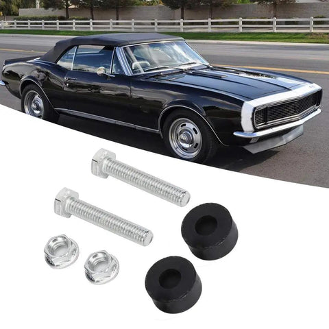 Heavy Duty Hood Adjustment Bumpers Stopper For Your Chevy Nova Or Classic Muscle Car Engine Bay Kit Made With Durable Aluminum Alloy And Rubber To Fix Sagging Prevent Rattling And Keep Gaps Perfect For Daily Cruising Or Show Time Use, two bolts and rubber pads