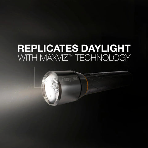 Vision HD Extra Performance LED Flashlight With Digital Focus Rugged Beast Mode Bright Light showcasing MAXVIZ technology