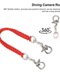 Diving Camera Lanyard With 360 Degree Retractable Rotation, red cord, stainless steel clips and bow lock, ideal for underwater use