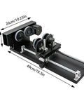 Rock Solid Rotary Attachment For Precision Engraving And Wood Carving freestanding motorized axis with aluminum build, 49cm length.
