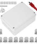 Heavy Duty 13 Pcs Electrical Waterproof Junction Box Set Plastic Enclosure Ip65 For Outdoor Panel Cables And Devices With Airtight Seal And Durable Build Perfect For Home Or Job Site Projects with white junction box and accessories