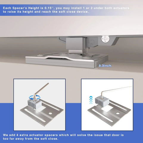 Heavy Lifters Barn Door Glide Kit With Soft Close Action For Doors Up To 160 Pounds Smooth Operator adjustable spacers for installation.