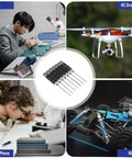 Collage showcasing uses of 7-Piece RC Hex Driver Set Tool Kit For Drones And RC Cars With Aluminum Handle And Steel Wrenches