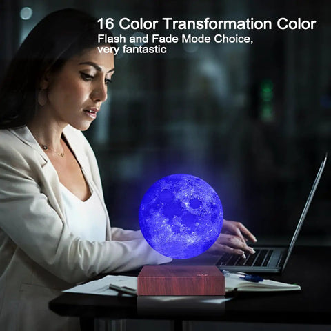 Levitating Moon Lamp Dope 6 Inch Magnetic Floating Moon Light With 16 Colors And 20 Modes, 3D Printed From Real Moon Scan, Ideal Home And Office Decor Gift