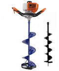 Beefy 52cc Gas Powered Post Hole Digger with 10 Inch Bit and 31.5 Inch Shaft, ideal for tough dirt, clay, and stone.