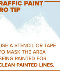 Traffic Paint Pro Tip: Use stencil or tape for clean line masking with Fast Dry Acrylic Latex Traffic Paint Yellow 1 Gallon For Interior And Exterior Line Marking With Brush Or Roller Application And Optional Reflective Beads For Easy Pro Grade Visibility.