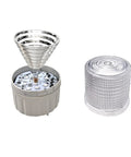 Industrial Grade LED Rotating Strobe Beacon For Emergency Warning, 24V DC Revolving Signal Light with internal components shown.