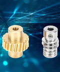 20 To 1 Bronze Worm Gear Set With Metal Shaft High Torsion Replacement For 4 To 1 Speed Industrial Robot Parts For DIY Projects Beefy Torque Boost For Precise Slow Motion And Easy Installation, bronze gear and metal shaft