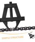 Beefy Motorcycle Chain Tensioner Tool Heavy Duty Steel Chain Adjuster Quick Tightening And Easy Removal Kit For Dirt Bikes And Street Rides Pro Grade Shop Pick Gear showing chain tensioner gripping motorcycle chain.