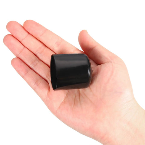 One And One Quarter Inch ID Round Rubber End Caps Pack Of 12 Black PVC Bolt Covers For Metal Tubes And Rods Dope Protection Caps Flexible Screw Thread Covers Corrosion Resistant Lightweight Easy Fit For DIY Projects, hand-held black cap