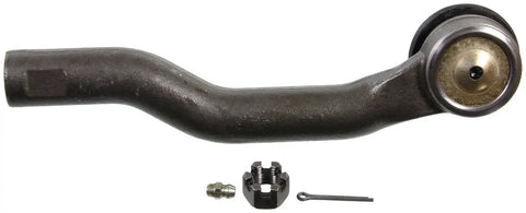 Steering Tie Rod End For Ford Edge 2007-2014 And Lincoln MKX 2007-2015 - Beefed Up Replacement, Precise Steering Response, Durable Ball Joint End, OE Fit, Smooth Handling, Steering Linkage Component. Black steel tie rod end with grease fitting, nut, and cotter pin.