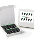 Kickass Male Dc Power Connector Adapter 10 Pack with Heavy Duty Thick Copper Wiring in a box, suitable for 12V and 24V applications.