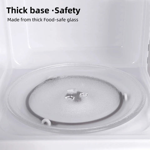 12 Inch Glass Microwave Plate Replacement Built To Last, Heavy Duty Heat Resistant BPA Free Dishwasher Safe Compatible With W10337247 W11367904 W11291538 Turntable Tray inside microwave