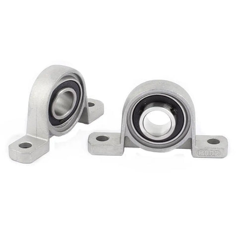 Kick Ass Two Pack Of Self Aligning Vertical Mounted Flange Bearing Pillow Block With 15mm Bore And 7mm Mount Holes Made From Durable Heavy Duty Aluminum Alloy For Smooth Ball Bearing Operation In Your Machine Rig Or Home Shop Diy Projects, shown front view