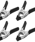 Heavy Duty 6 Inch Spring Clamps 4 Pack, Large 3 Inch Jaw Opening, Black Metal Clips For Woodworking And Carpentry