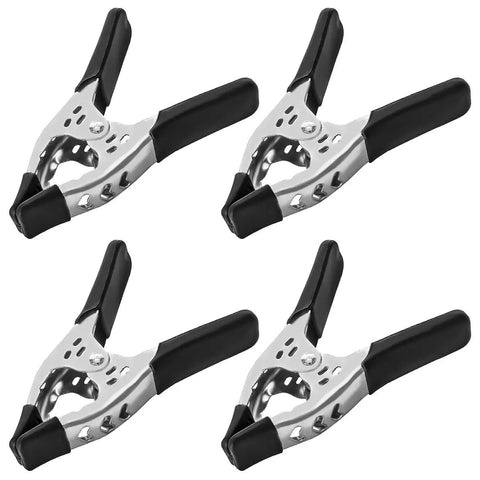Heavy Duty 6 Inch Spring Clamps 4 Pack, Large 3 Inch Jaw Opening, Black Metal Clips For Woodworking And Carpentry