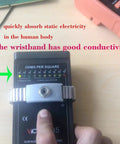 Adjustable Length ESD Wrist Strap with Retractable Coil Lead for Electronics Repair on conductivity tester