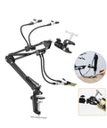 Ultimate Third Hand Soldering Station with Adjustable Gooseneck Arms Smoke Absorber showing metal arms and clamps for electronics use