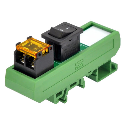 Rail Mount Rocker Switch Module For 10 Amp Power, Compatible With 250VAC Or 50VDC, One Channel, Easy On Off Rocker