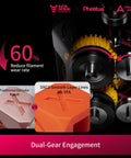 DXC2 Magnetic Extruder Upgrade For Creality K2 Series 3D Printers comparison of extrusion results, showing smooth layer lines.