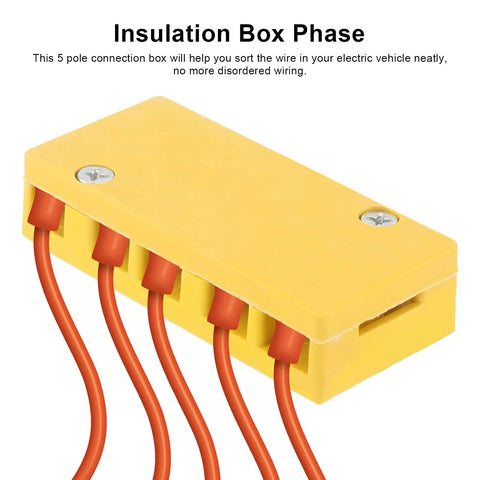 Five Pole E Connection Box Wire Connector For Electric Bikes And Trikes Durable Phenolic Controller Cable Housing No Fuss Install Compatible With Motor Wires And Controller Cables