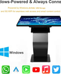 Slick Build 43 Inch All In One Touch Screen Kiosk With Windows 11 System 8gb Ram 128gb Storage heavy duty K Stand for web access.