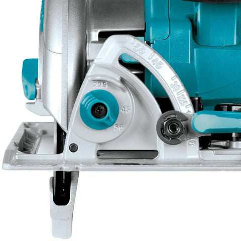Close-up of Beast Of A Lightweight Magnesium 7-1/4 Inch Circular Saw With 15 Amp Motor, 5,800 RPM, angle adjustment feature visible