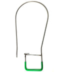 Rugged Fish Stringer With Coated Handle For Spearfishing And Scuba Snorkeling, Solid One Quarter Inch Stainless Steel, front view.