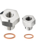 Stainless Steel GM LS Engine Sensor Adapter Kit M16x1.5 To 1/8 NPT And M12x1.5 To 1/8 NPT for Coolant Temp and Oil Pressure Sensors