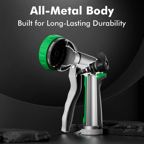 Heavy Duty Metal Garden Hose Nozzle With 7 Adjustable Spray Patterns High Pressure Hand Sprayer With Flow Control for gardening