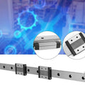LMLF24B-400-2R Miniature Linear Guide Rail with 2pcs 24mm Slide Blocks, Precision Linear Motion System against a blue industrial background