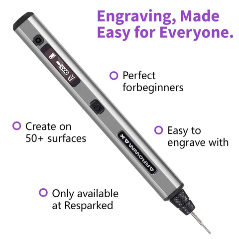 Mini Cordless Rotary Tool Kit With 5 Speed Settings And 30000 RPM 42 Accessory Set in aluminum with OLED display and USB-C charging.
