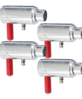 3/4 Inch Cam Lock Wrecker Pin Set, Tow Truck Spring Loaded Twist Lock Plunger, zinc plated with red handle for easy operation.