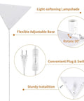 Triangle Corner Light With Switch, Plug In Ceiling Lamp, Space Saving White Acrylic Triangle Light for Living Room