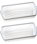 Two Pack Whirlpool Refrigerator Door Bin Replacement W10321304, Clear Shelf Bin With White Top Rim, Fits Whirlpool Fridge