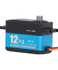 Heavy Duty Digital Servo Motor With 12kg Torque And 90 Degree Sweep Featuring All Steel Gears with aluminum case for RC vehicles.