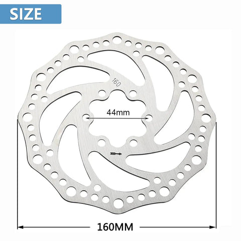 160mm Stainless Steel Bike Disc Brake Rotor For Road And Mountain Bikes Beefy Stopping Power Durable All Weather Performance