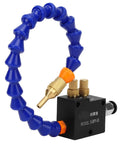 Game Changer Coolant Sprayer System For Cnc Machining with adjustable blue hose and brass nozzle for effective lubrication.