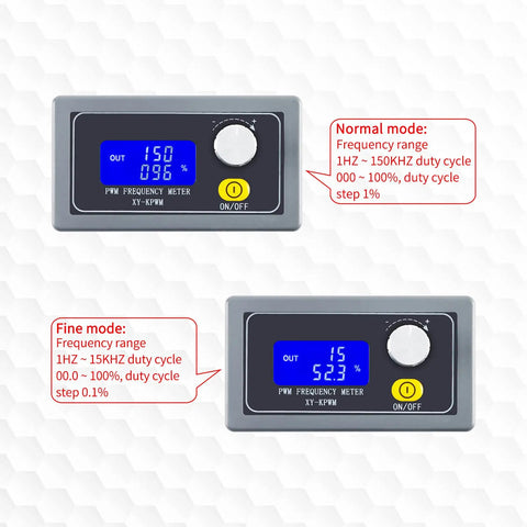 Beefy 1-Channel PWM Signal Generator XY-KPWM Dual Mode LCD with 1Hz-150kHz range, durable shell, grey casing, frequency display