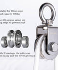 Beefy Two Pack Heavy Duty Cable Pulley Block Wheels With Clip For Wire Rope Ball Bearings DIY Gym Pulley System stainless steel