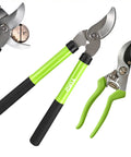 15 Inch Loppers Set For Tree Trimming Bypass Pruners With Rust Resistant Steel Blades 1 Inch Cut Diameter Short Handle Garden Clippers