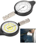 Wicked Compact Map Measure Wheel And Ridiculously Light Distance Calculator For Hiking Camping Trekking Trail Running And Road Trips Sleek Navigation Gear in black and yellow design.