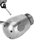 Pro Grade 4 Hole Stainless Steel Coffee Steam Nozzle For Cafes And Shops attached to espresso machine, close-up view.