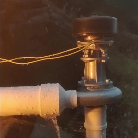 Compact 500W Micro Hydroelectric Generator With Copper Core Coil, 220V Portable Water Turbine installed on pipe.